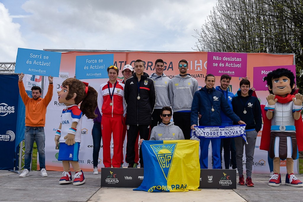 O pódio masculino desta competição