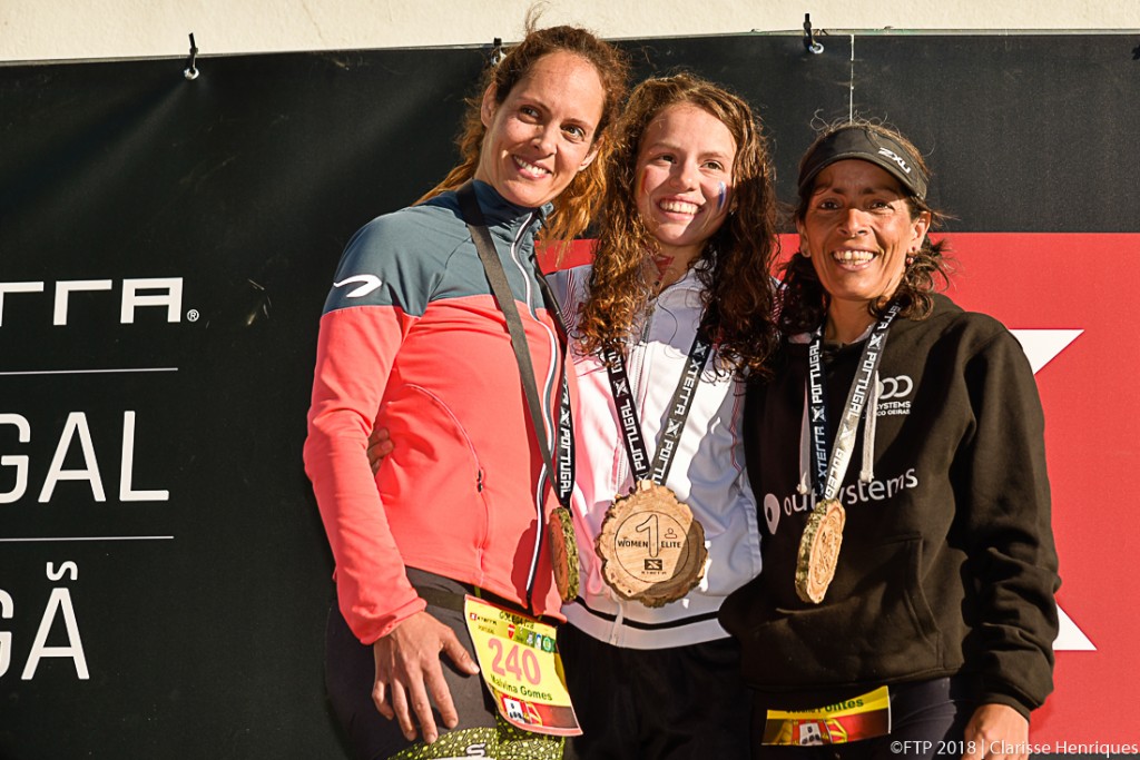 O pódio feminino do Campeonato Nacional Individual