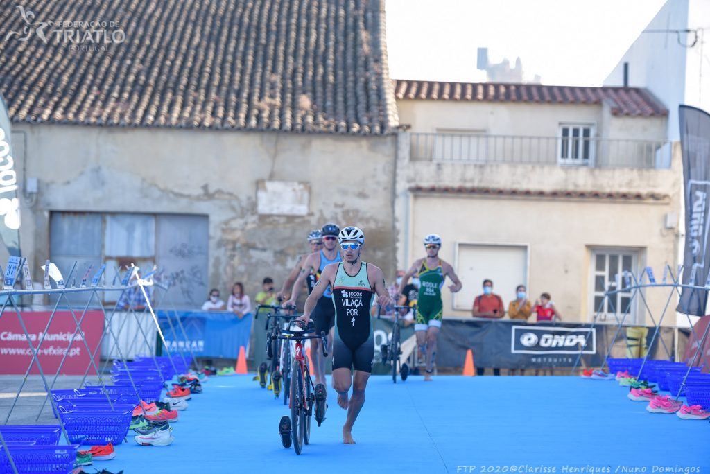 Vasco Vilaça, Christophe De Keiser, Miguel Tiago Silva e Jamie Riddle na transição para a corrida 
