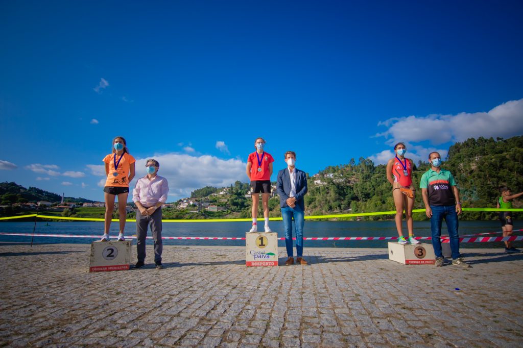 Pódio da última etapa do Campeonato Nacional de Juvenis de Triatlo, disputada ni Rios Ibérico Triathlon 2021